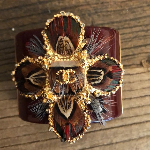 CHANEL Jewelry - SOLD Chanel Runway Feather Cuff bracelet